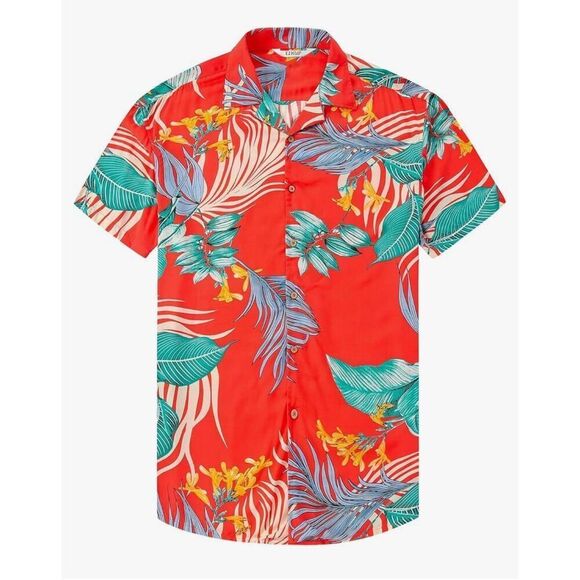 NEW MENS Hawaiian Button down Shirt Tropical XL - Picture 1 of 6